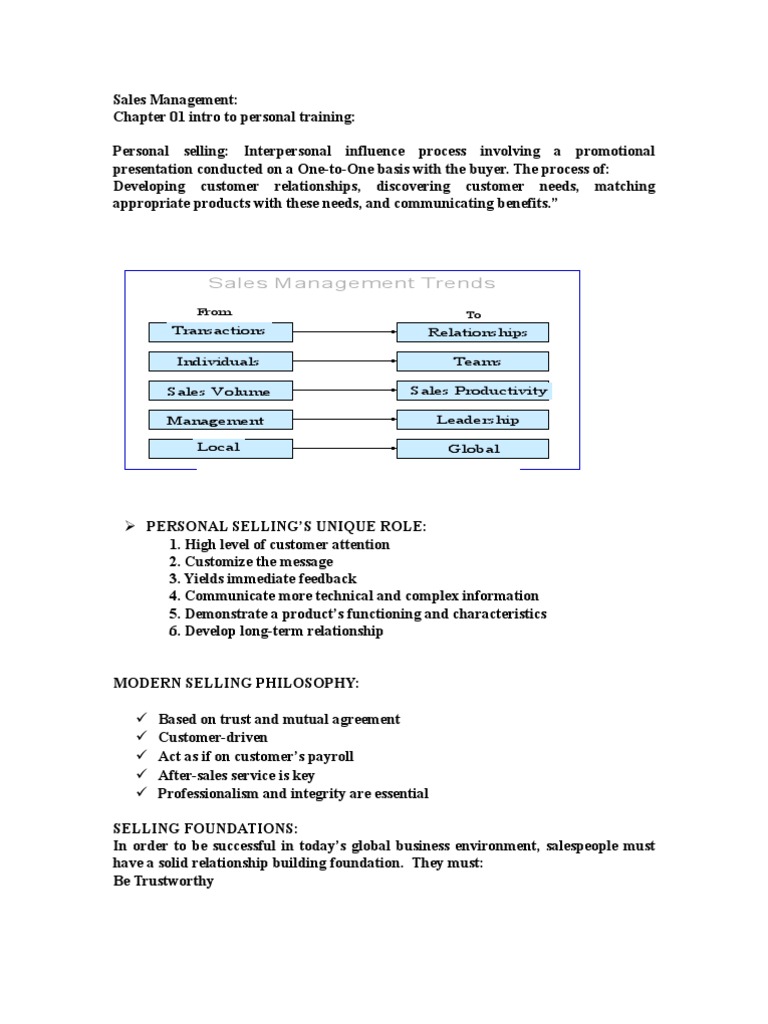 Sales Management and Personal Selling Guide | PDF | Sales | Supply Chain