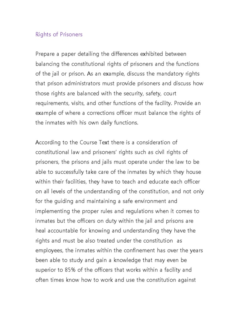 Rights of Prisoners | PDF | Prisoner | Prison