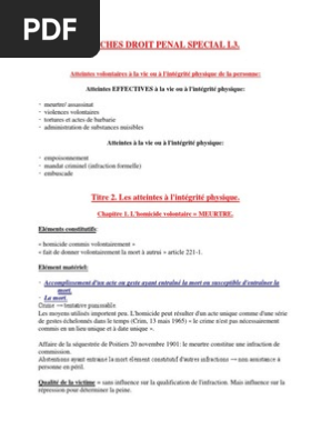Fiches Droit Penal Special L3 Felonie Viol