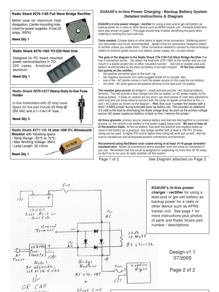 In-line Power Charger for Backup Battery | PDF | Battery Charger ...