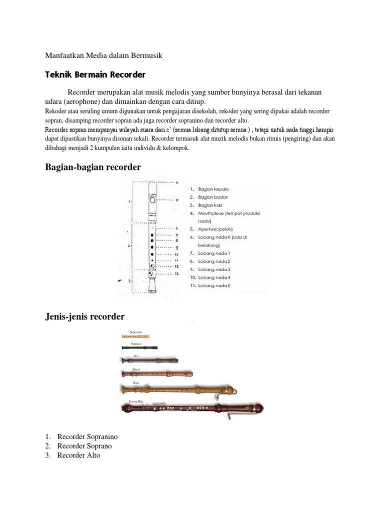 Panduan Lengkap Alat Musik Recorder | PDF