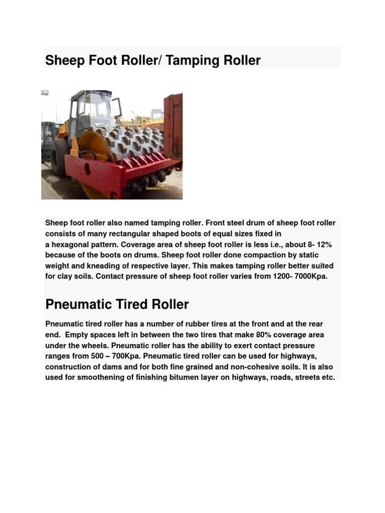Sheep Foot Roller/ Tamping Roller PDF