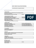 Project Group Evaluation Proforma