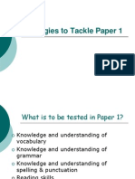 Strategies To Help Pupils To Tackle Paper 1