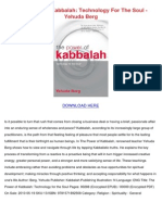The Power of Kabbalah Technology For The Soul Yehuda Berg