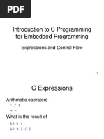 Introduction To C Programming For Embedded Programming: Expressions and Control Flow