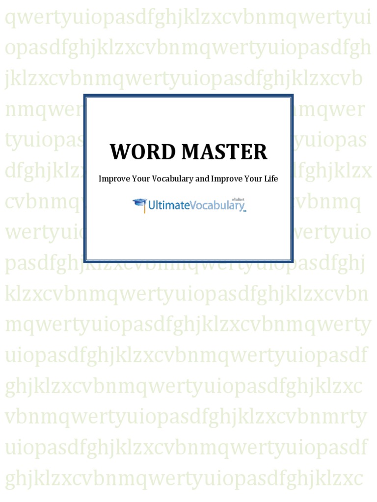 Master Your Vocabulary Today | PDF | Standardized Tests | Vocabulary