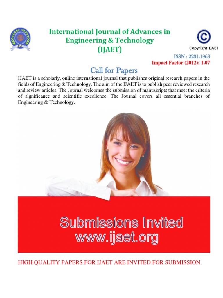Call for Papers: IJAET Journal | PDF