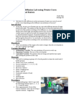 Osmosis and Diffusion Lab Using Potato Cores Lab