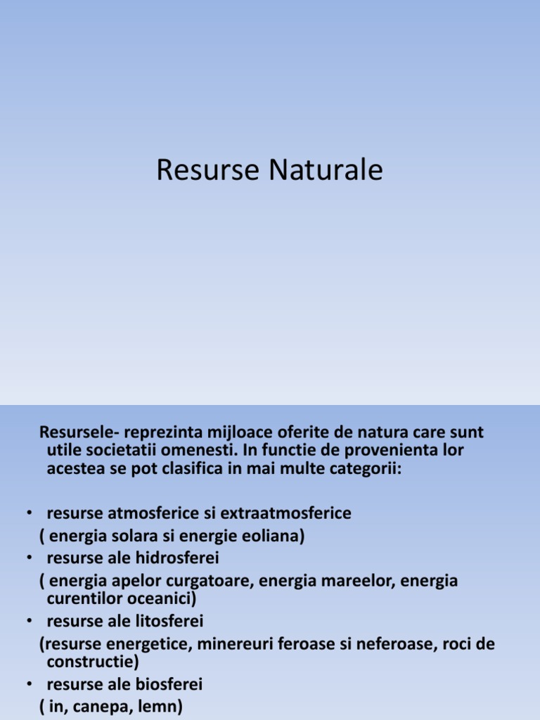 Resurse Naturale | PDF