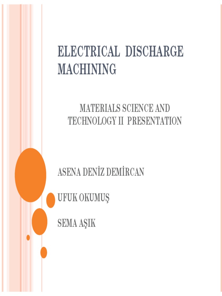 Overview of Electrical Discharge Machining | PDF