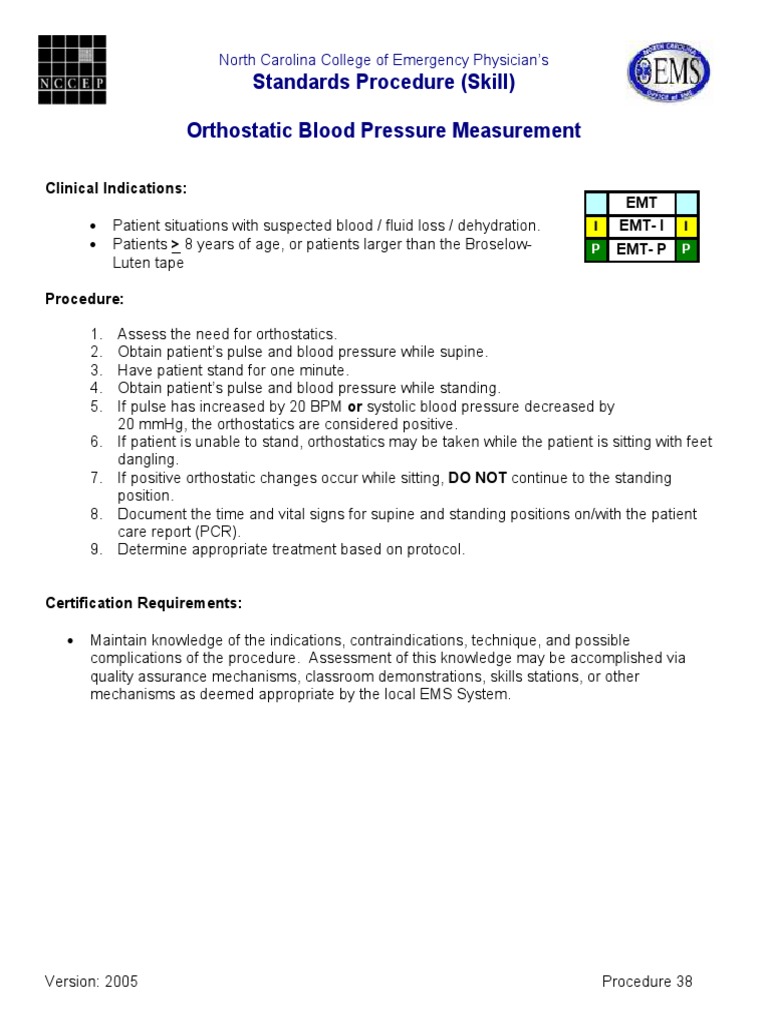 Orthostaticbp Procedure 38 Pdf 