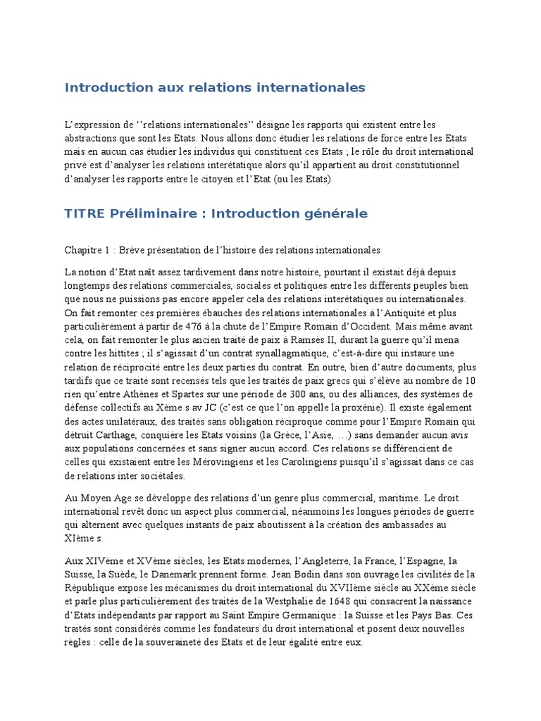 Histoire et droit des relations internationales | PDF | Palestine (État ...