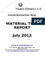 Material Test July 2013: Concrete Batching Plant - Barka
