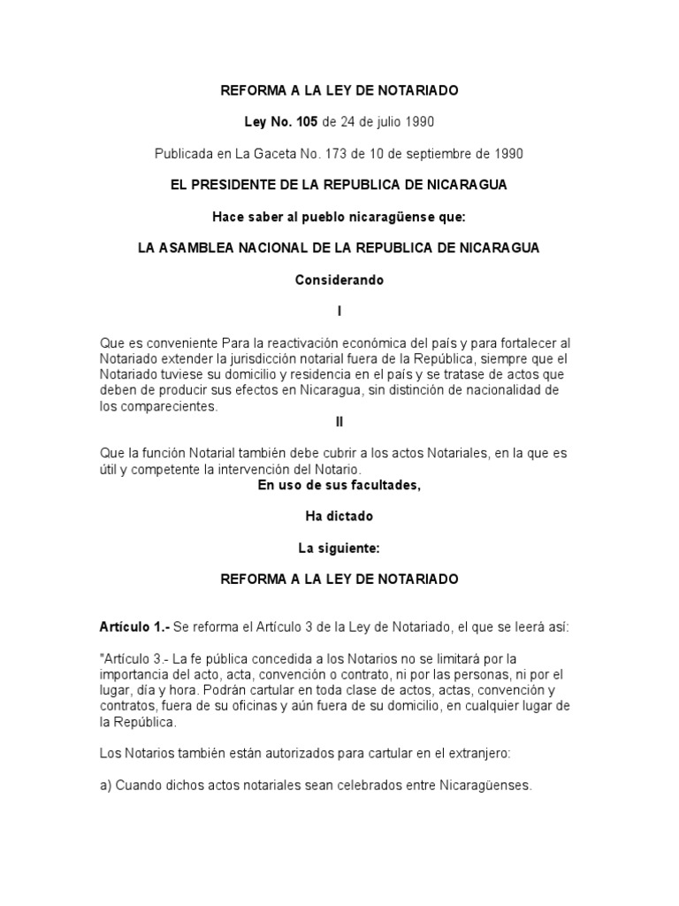 Reforma A La Ley de Notariado | PDF