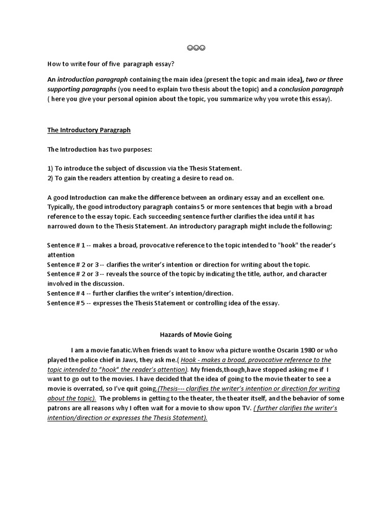 How To Write Four of Five Paragraph Essay | PDF | Essays | Paragraph
