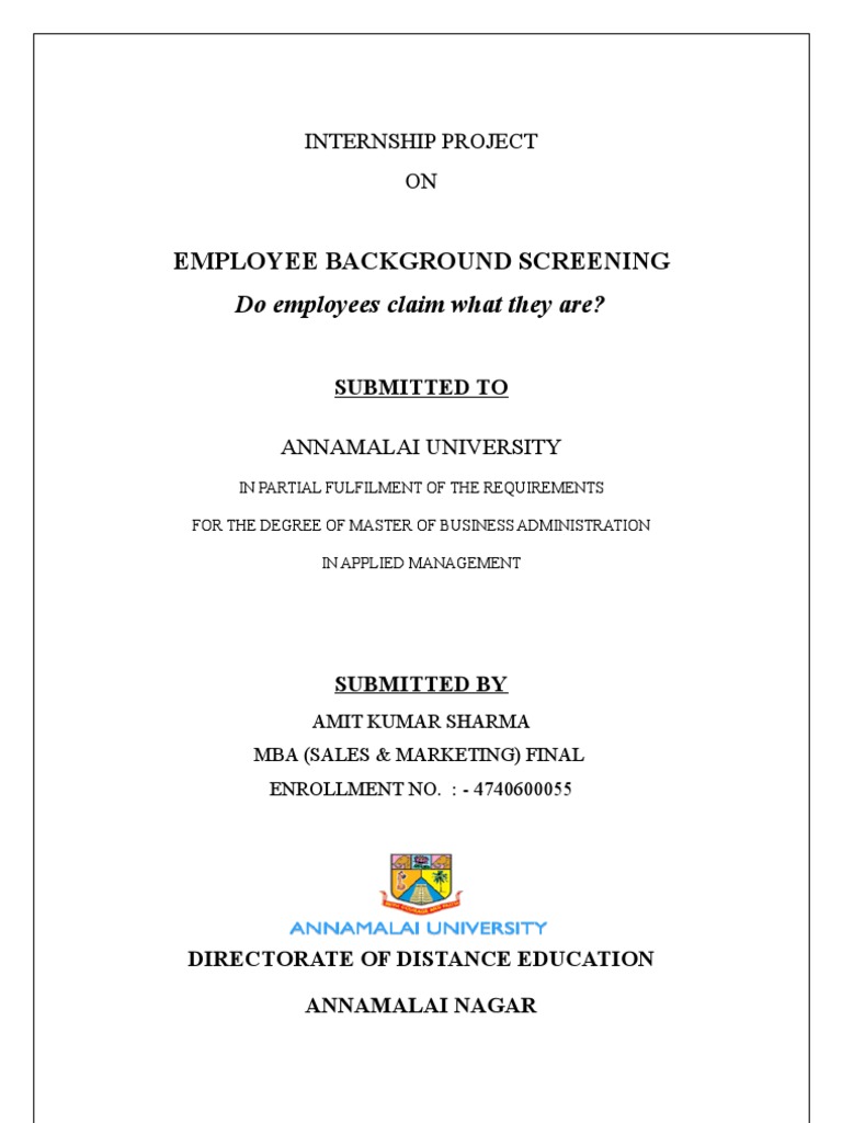 Employee Background Screening | PDF | Background Check | Survey Methodology