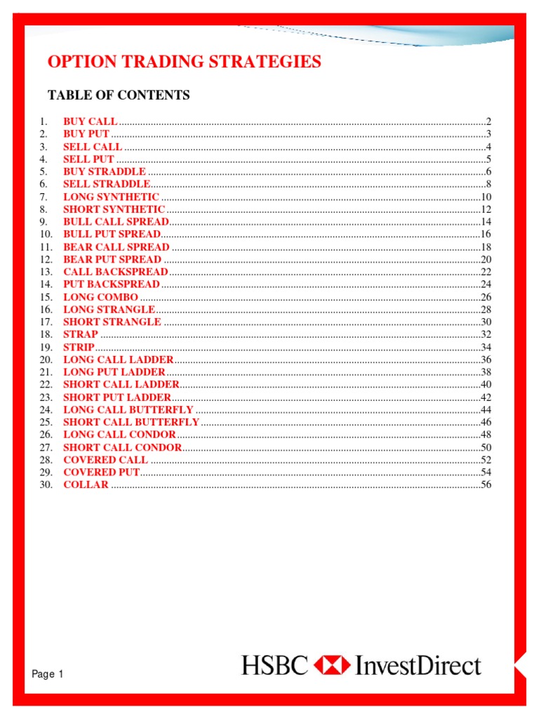 Comprehensive Options Trading Strategies | PDF