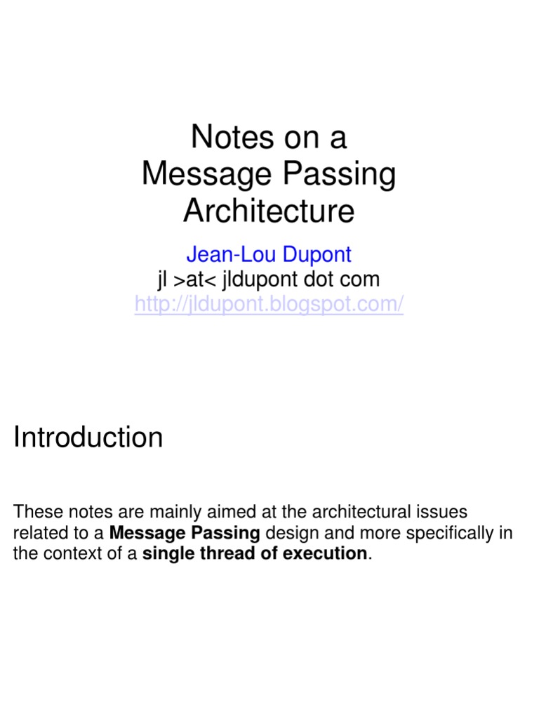 Message Passing Architecture Insights | PDF | Component Based Software ...