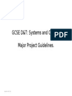 GCSE D&T: Systems and Control. Major Project Guidelines