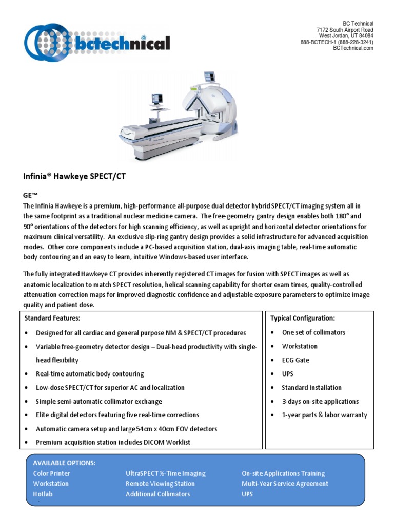 Cut Sheet GE Infinia Hawkeye | PDF | Ct Scan | Medical Imaging