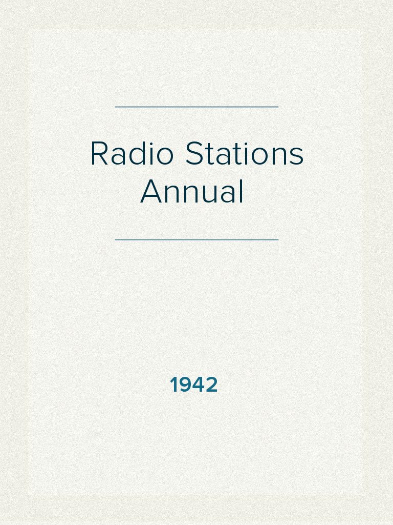Radio Stations Directory 1942 PDF