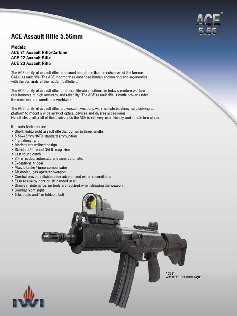 Models: ACE 21 Assault Rifle/Carbine ACE 22 Assault Rifle ACE 23 ...