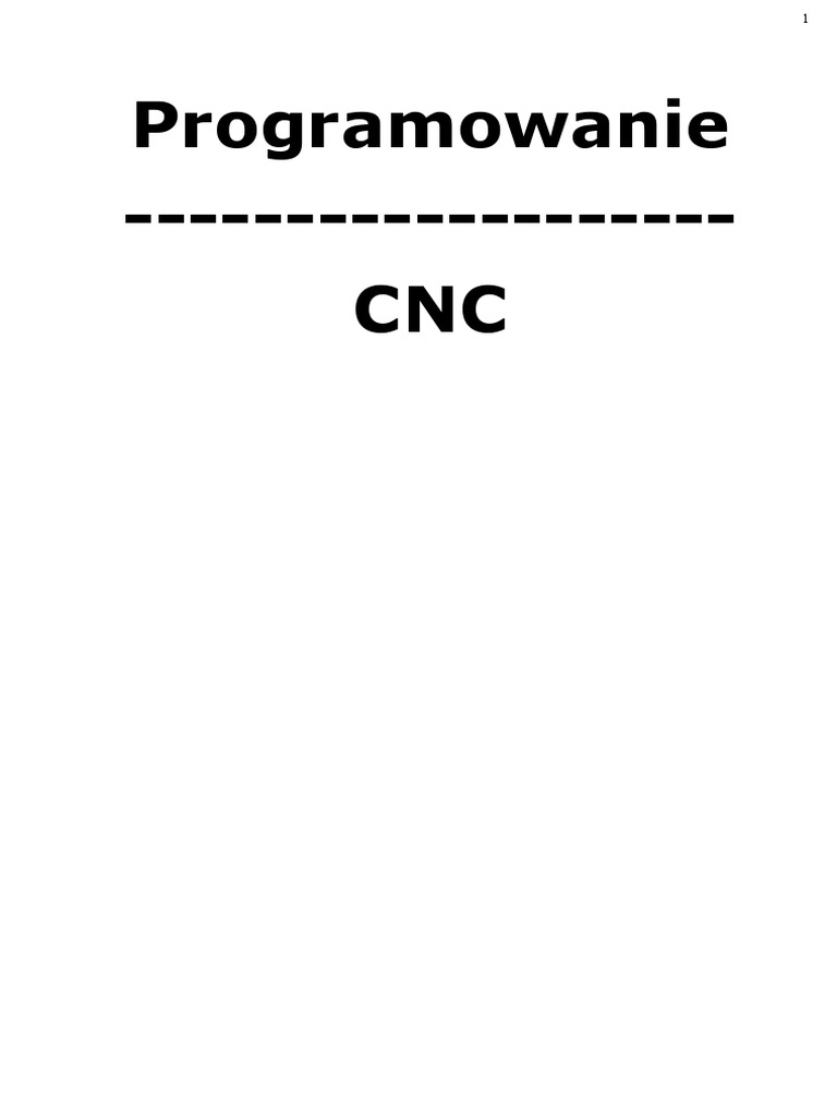 Programowanie Cnc Podstawy