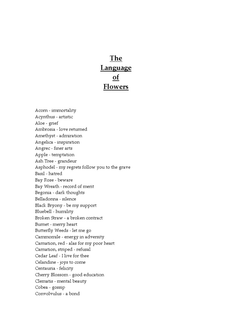 Language of Flowers Explained | PDF | Bees | Flowers