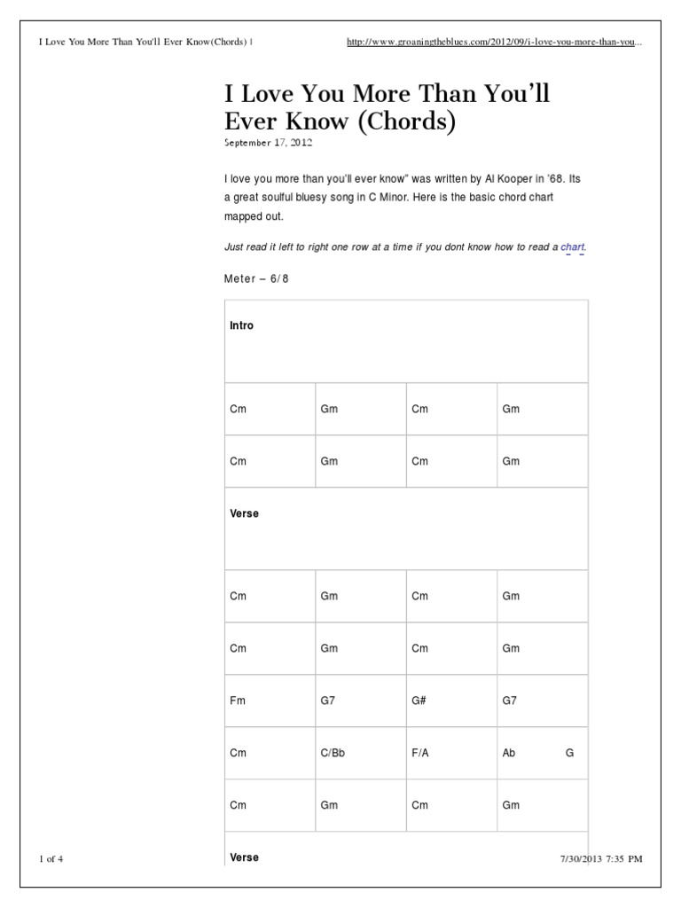 I Love You More Than You Ll Ever Know Chords
