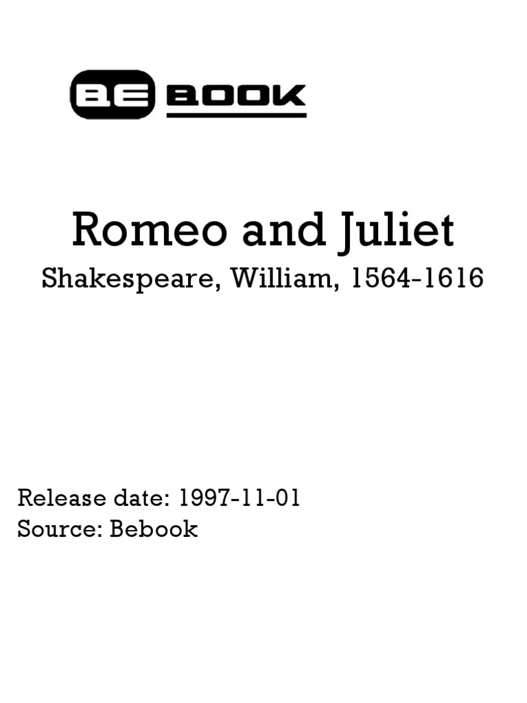Shakespeare William - Romeo and Juliet | PDF | Characters In Romeo And ...