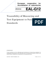 EAL-G12: Traceability of Measuring and Test Equipment To National Standards