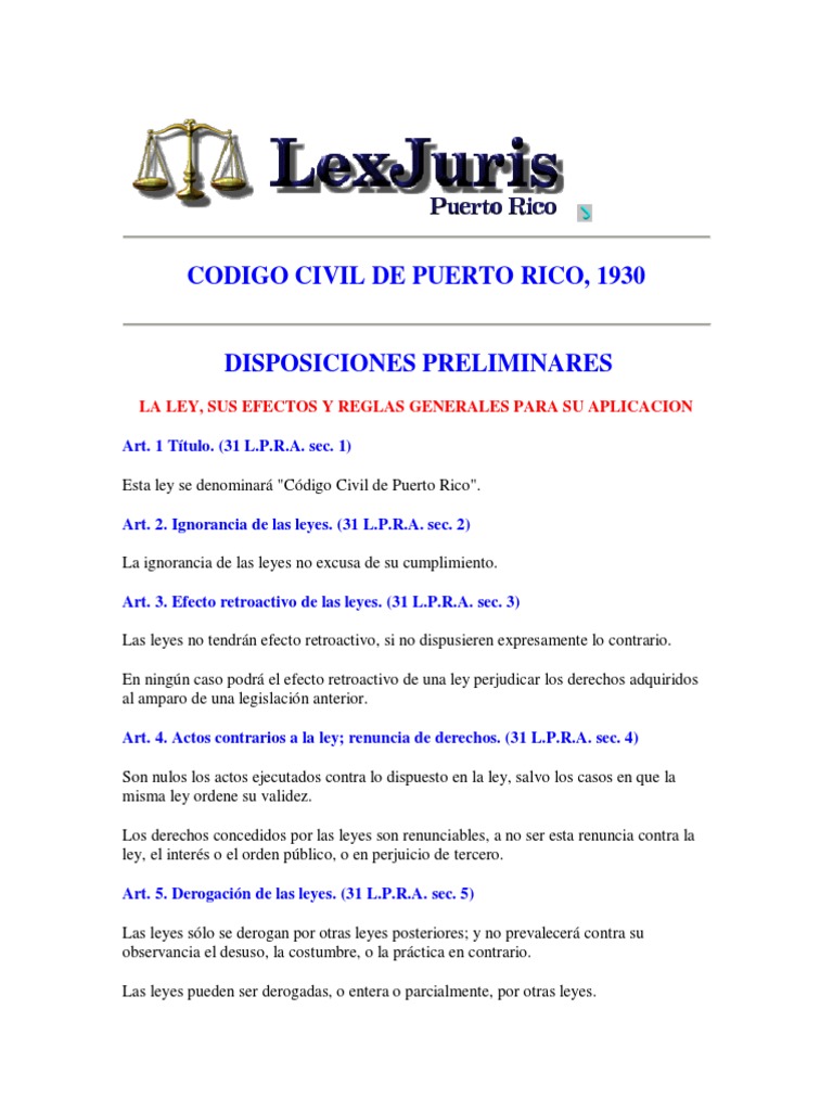Codigo Civil De Puerto Rico Pdf Matrimonio Divorcio