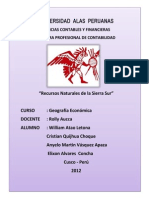 Monografia Recursos Naturales de La Sierra Sur