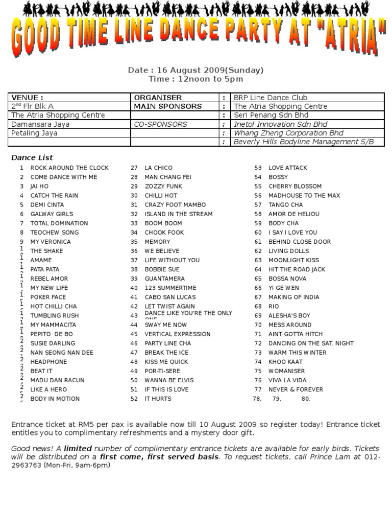 BRP Line Dance Club Event Details | PDF | Leisure
