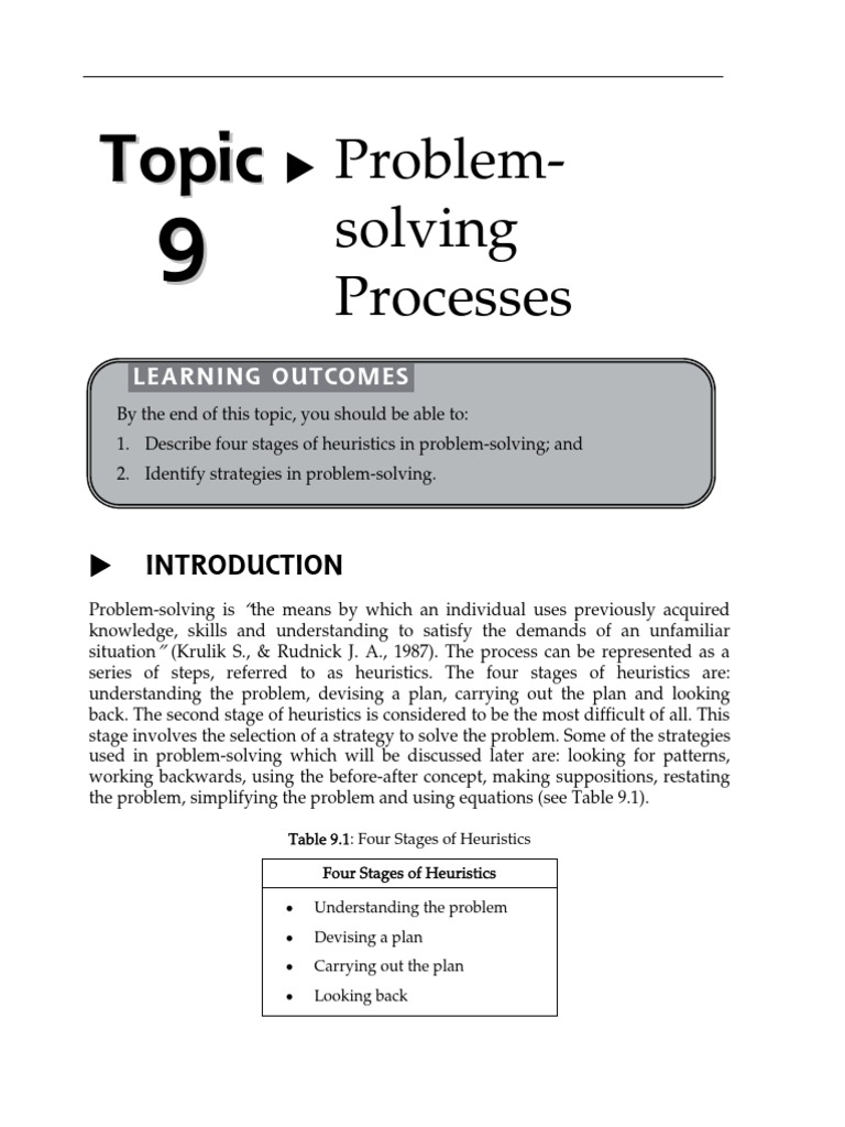 15152908Topic9Problem Solvingprocesses | PDF | Educational Psychology ...