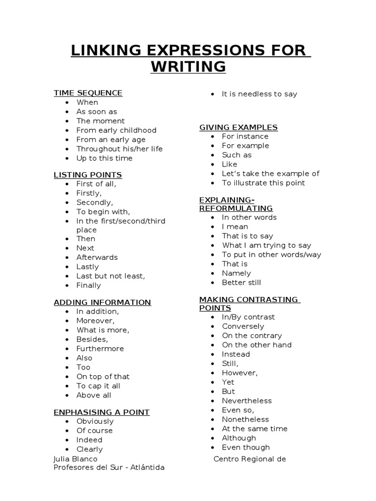 Linking Expressions For Writing PDF Truth Epistemology