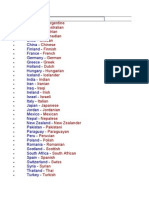 Countries and Nationalities