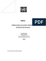 Manual Formulacion, Evaluacion y Monitoreo de Proyectos
