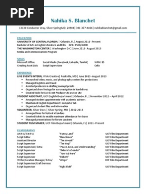Nahika Blanchet Resume 2013