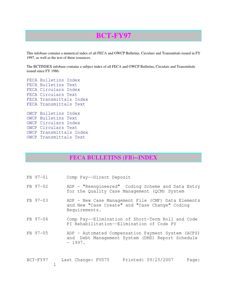 Department Of Labor Bct Fy97 PDF General Schedule Us Civil 