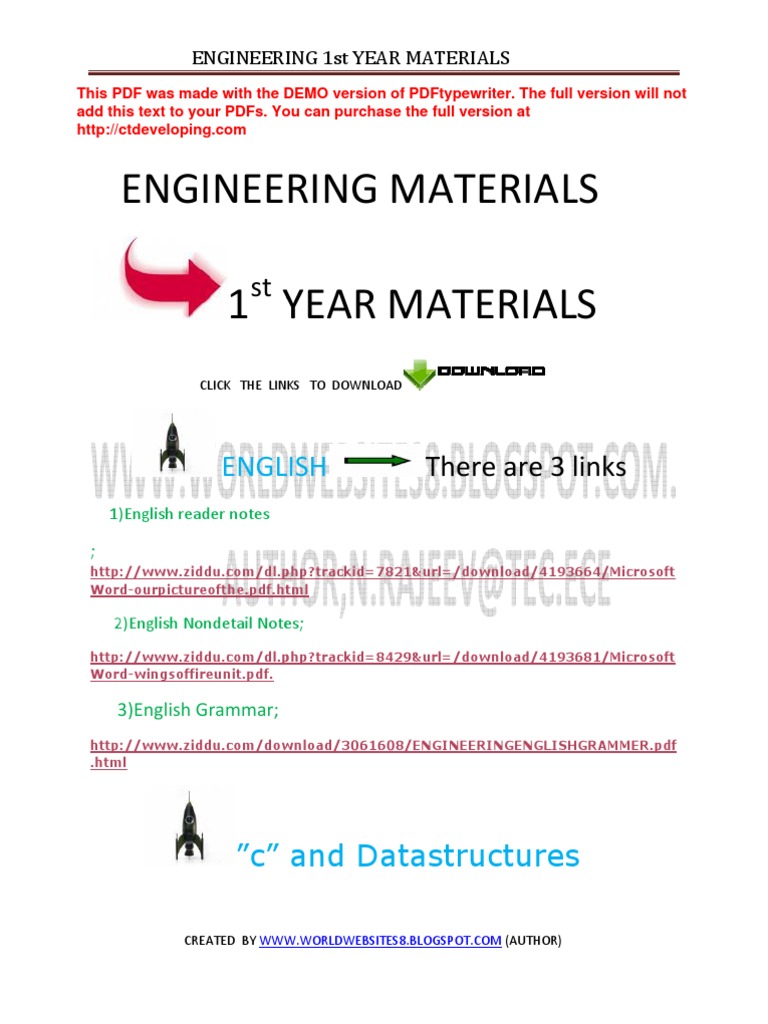 Engineering 1st Year Study Materials | PDF | Computing