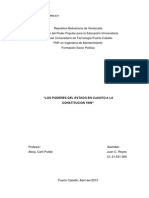 Los Poderes Del Estado en Cuanto A La Constitución 1999