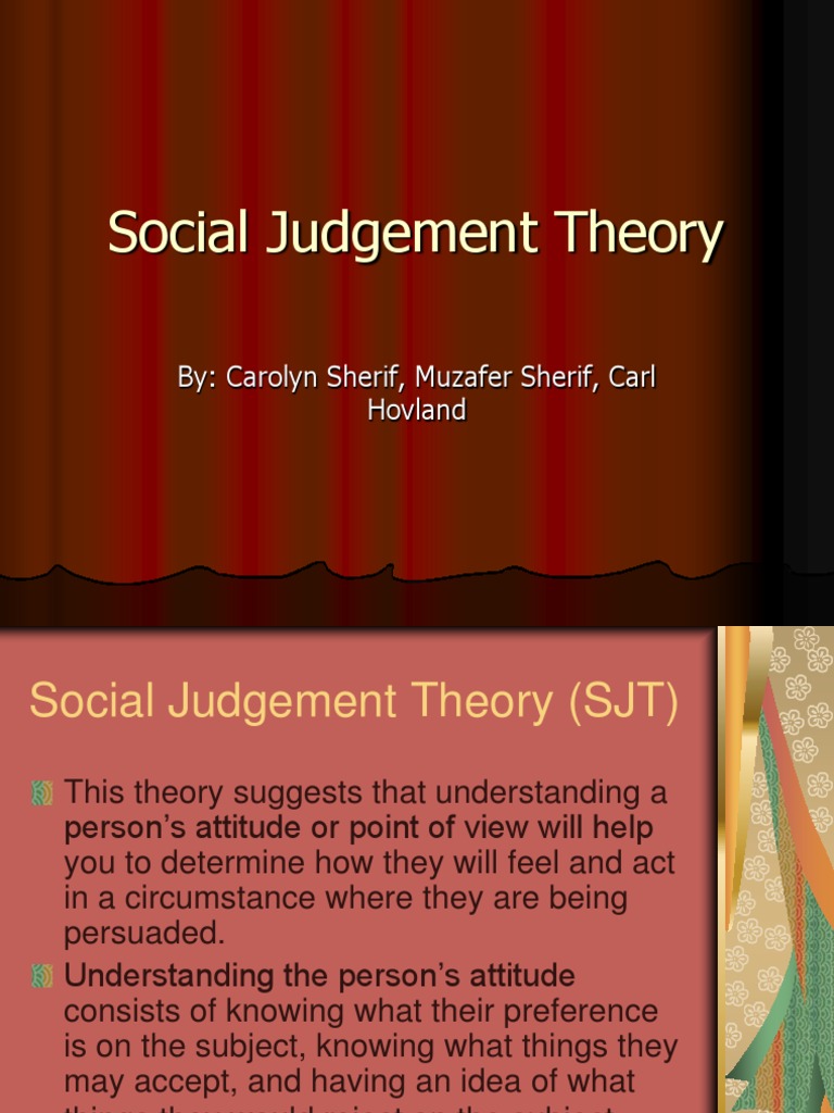 Social Judgement Theory (1) Persuasion Attitude (Psychology)