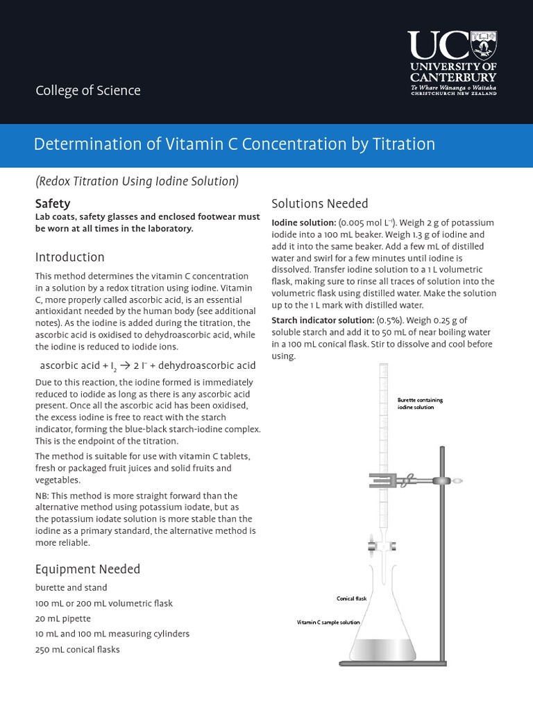 Vitaminc Iodine Titration Titration Vitamin C