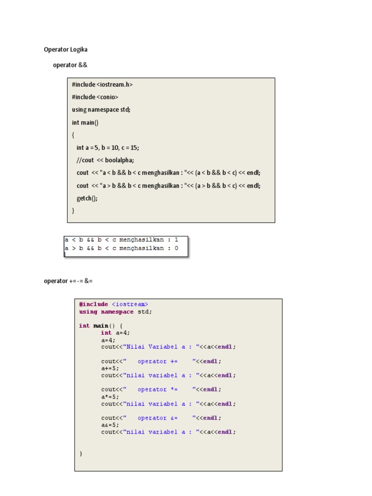 C++ Operators and Input/Output Examples | PDF | Teaching Methods ...