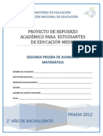 Segunda Prueba de Avance - Matemtica - Segundo Ao de Bachillerato Praem 2012