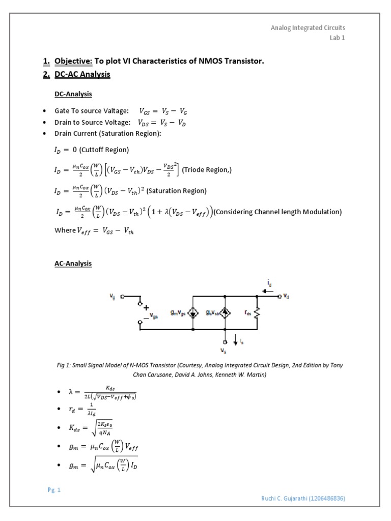 Analog Integrated Circuits Lab