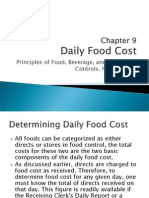 Chapter 9 Monitoring Foodservice Operations II Daily Food Cost