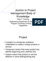 Introduction To Project Management Body of Knowledge